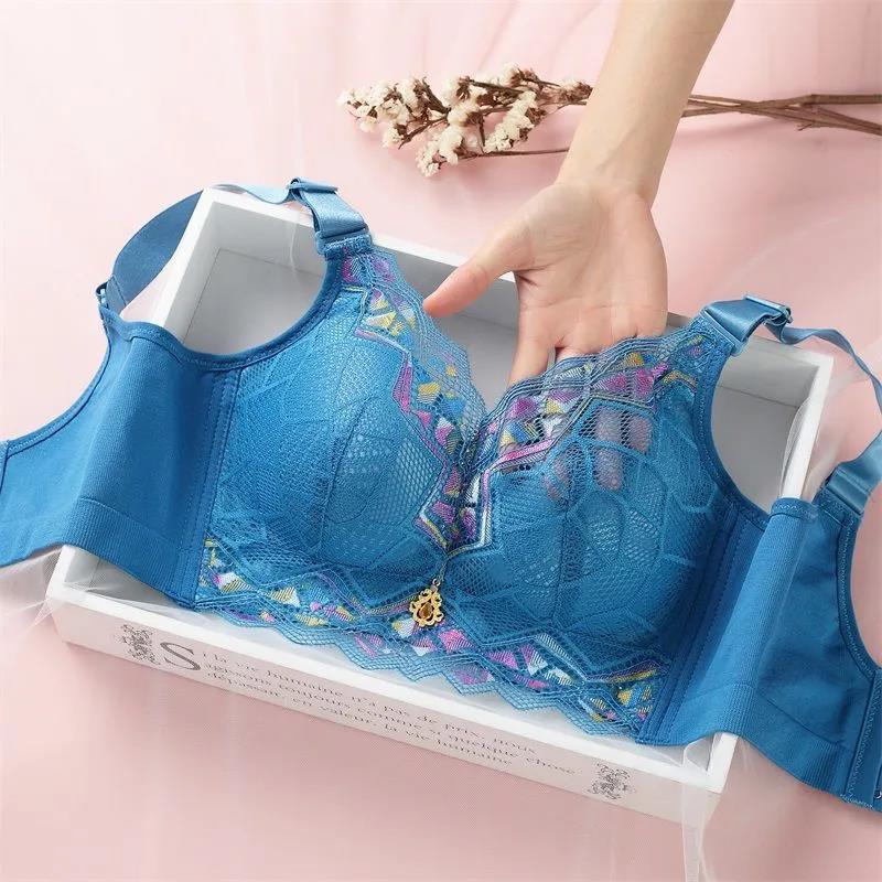 Lace Beautiful Back Underwear Small Chest Gathered Anti-sagging No Steel Ring Adjustment Type Closed Breast Sexy Bra