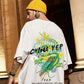 Summer Oversized T-shirts O-neck Short Sleeves Casual Loose Pullover Graphic Tees for Youth Hip Hop Chinese Trend Men Shirts