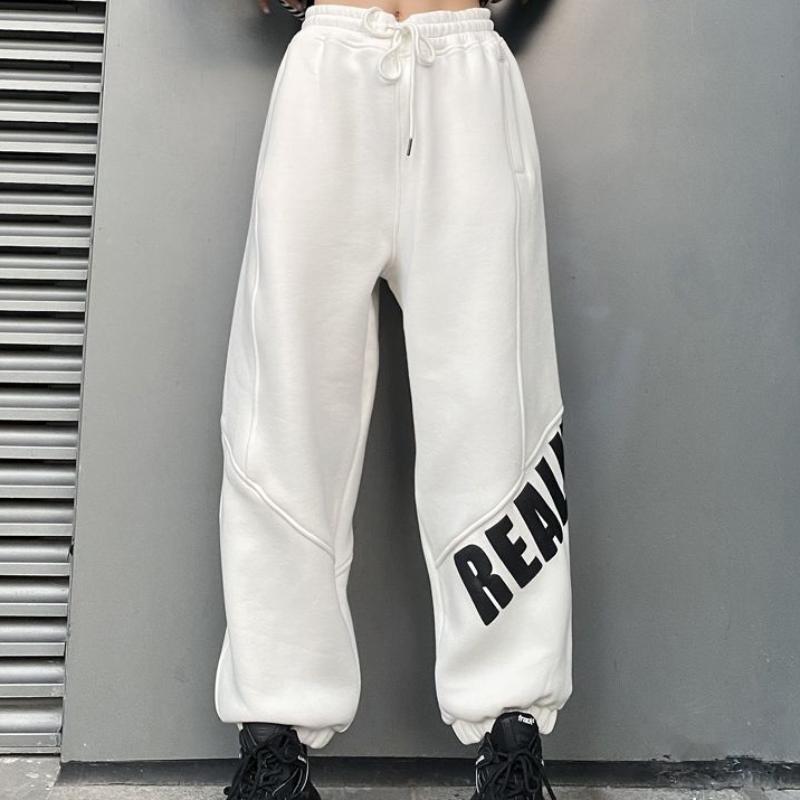 Fried Street Brand Personality Guardian Pants Women's Spring and Autumn Loose Binding Feet Thin Wide Leg Pants Casual Hip Hop Sports Pants Trend