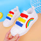 Children's Canvas Shoes Boys Girls General Casual Shoes Cover Foot Rainbow Shoes Baby Shoes Kindergarten Student Shoes