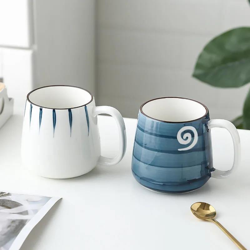 Japanese Creative Ceramic Cup Mug Large Capacity Tea Cup Milk Cup Office Water Cup Coffee Cup Couple Cup