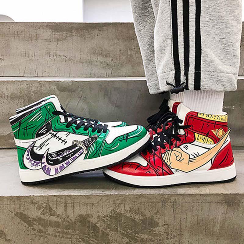 High Top Men Sneakers Breathable Shockproof Running Basketball Shoes Outdoor Non-slip Comic Shoeses