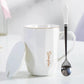 High-value Water Cup Female Student Mug Simple Coffee Cup Office Ceramic Cup with Lid Cup Home