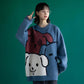 Autumn and Winter Women's Sweater Korean Cartoon Cute Loose Top Knitted Pullover