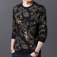 WTEMPO Thermal Pullover Cashmere Padded Shirt Dragon Print Shirt Winter Soft and Comfortable Pullover for Men