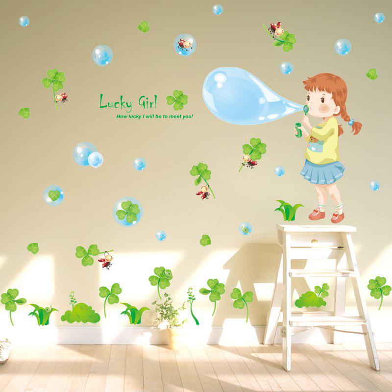 [Wall sticker ]Blow Bubbles Wall Stickers For Kids Rooms Bedroom Living Room Children Room Wall Deca