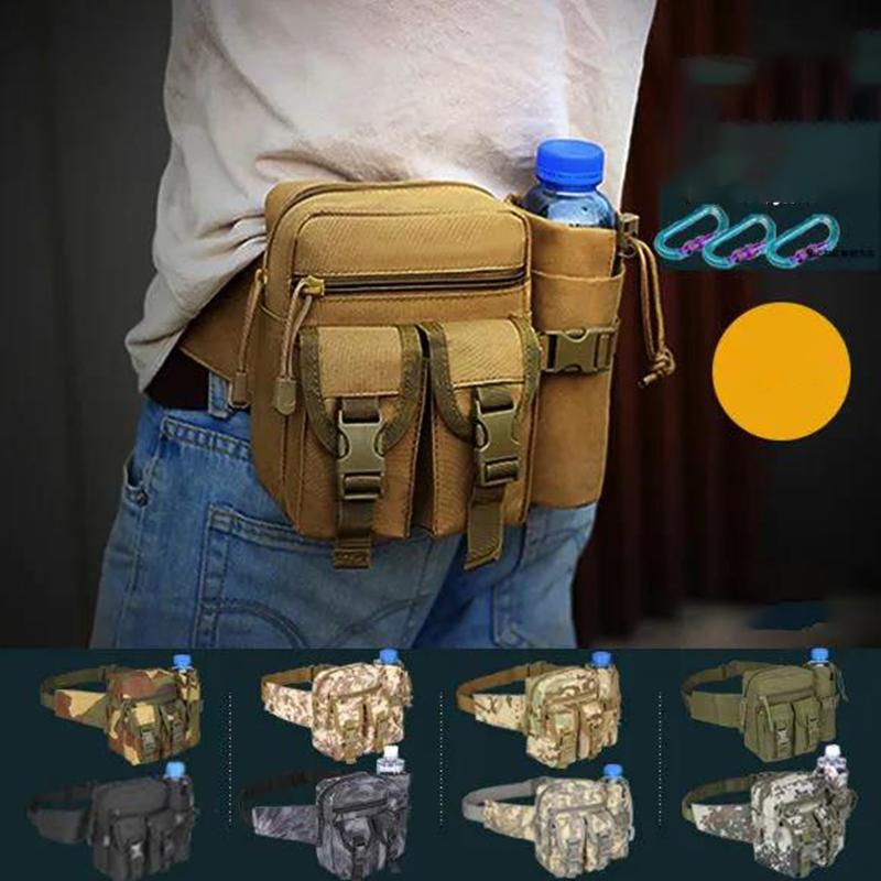 Men's Mountaineering Riding Multifunctional Water Bottle Pockets Outdoor Travel Hiking Pockets Sports Tactical Bag