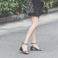 Women's Summer Roman Sandals All-match Fashionable Women's Shoes Korean Style Thick Heel Open Toe Buckle High Heels