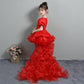 Children's Princess Dress Girls Evening Dress Flower Girl Student Performance Dress Tail Wedding Dress Tutu Dance Costume