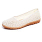 Summer Lace Cloth Shoes Female Mother Shoes A Pedal Beef Tendon Bottom Hollow Mesh Middle-aged and Elderly Flat Bottom Breathable