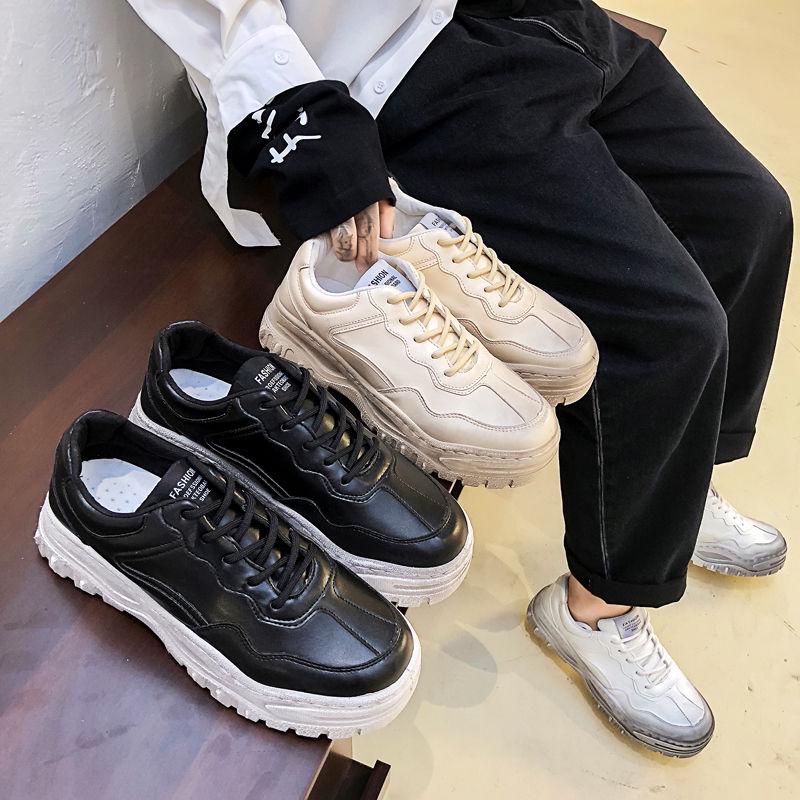 Men's Shoes Thick Bottom Old Shoes Korean Version of Muffin Bottom Shoes Male Students Increased Shoes