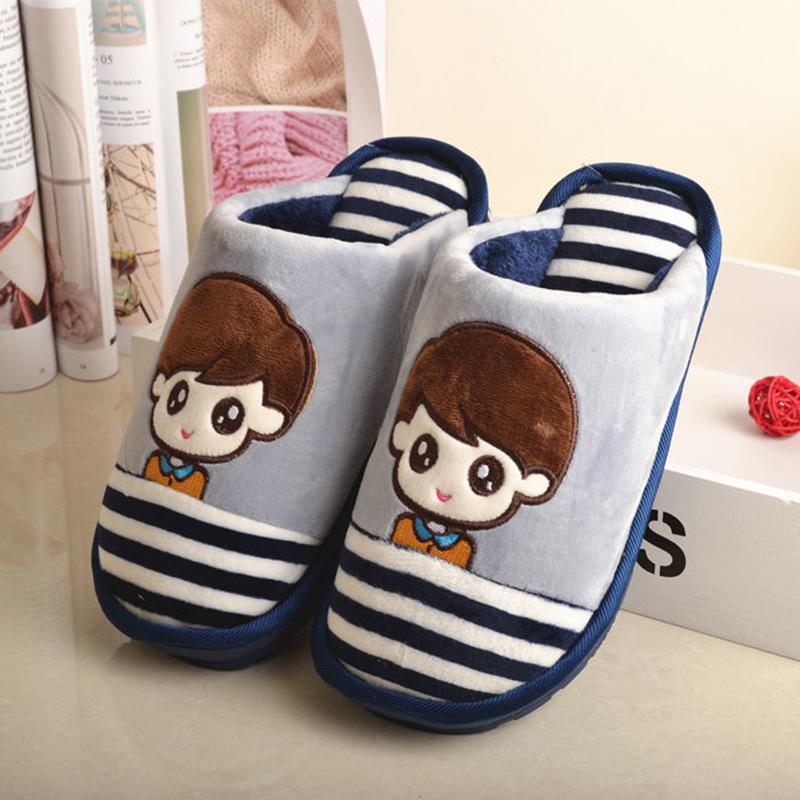 Winter Thicken Plus Velvet Home Cotton Slippers Non-slip Warm Shoes