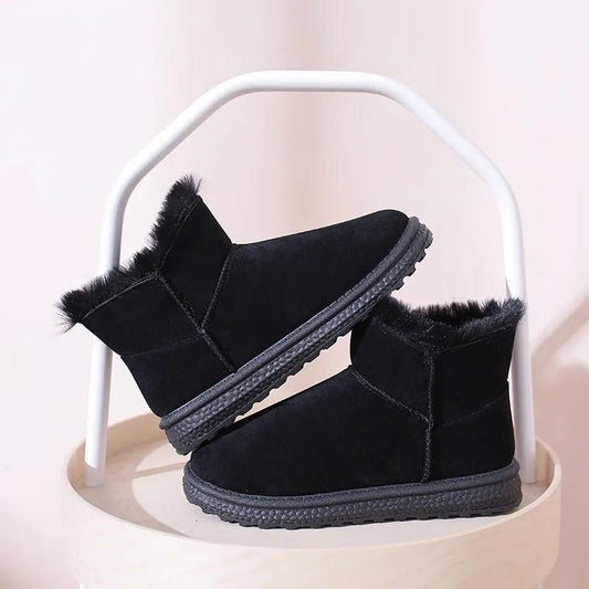 Snow Boots Women's Mid-tube Boots Thickened Snow Cotton Shoes Winter Warm and Velvet Bread Shoes