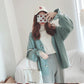 Winter Women's Short Loose Warm Sweater Jacket Sweet Ruffle Sleeve Knit Cardigan Student