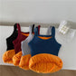 Thermal Wear Women Rainbow Winter Vest Velvet Warm Body Tank Tops Slim Square Neck Slim Inner Wear Sexy Clothing Thermals