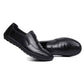 Leather Shoes Men's Casual Slip-on Black and Brown Soft PU Material Beanie Shoes