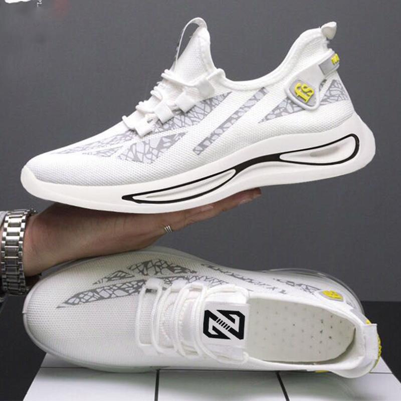 Men's Spring and Summer Breathable Deodorant Leisure Sports Running Shoes Trend All-match Flying Mesh Shoes