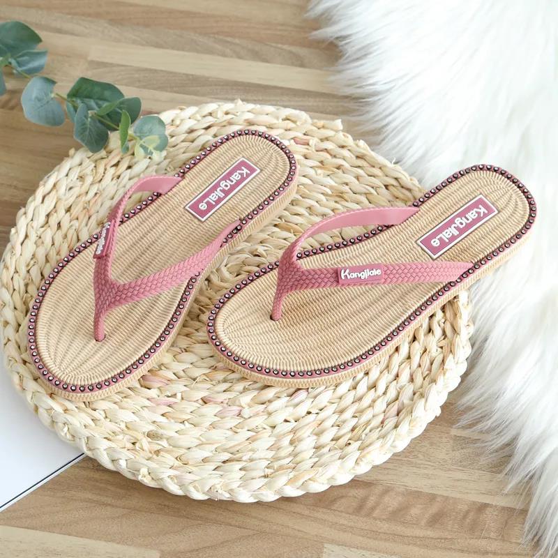Slippers Women's Outer Wear Sandals Flip Flops Summer Casual Fashion Flat Feet Flat Heels Non-slip One Size Smaller