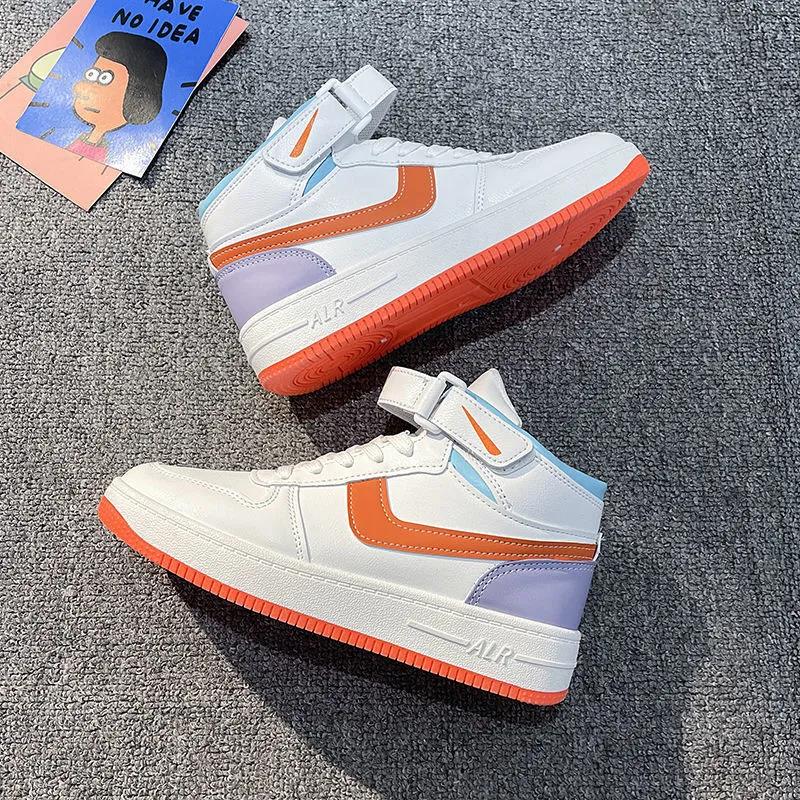 Women's High-top Sneakers, Sneakers, Leather Waterproof, Leisure, All-match Student High-top Sneakers