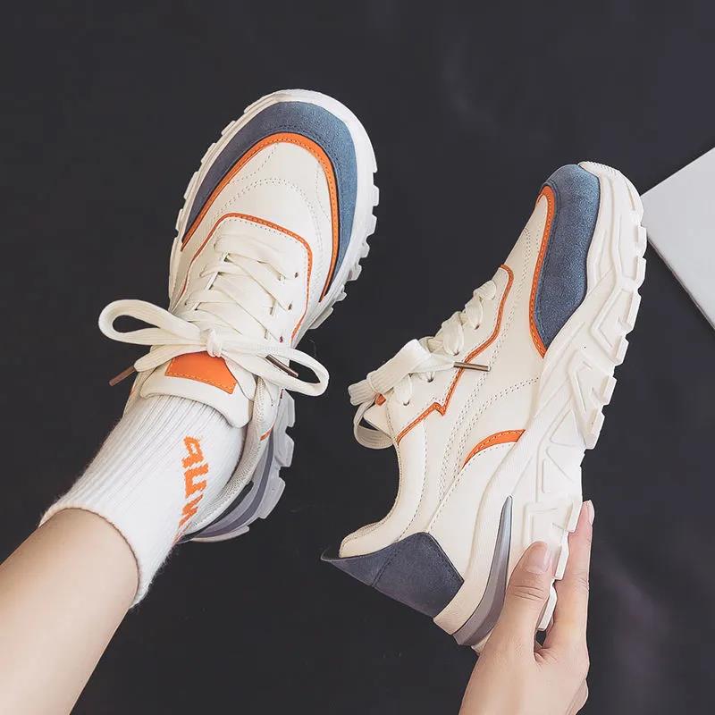 Sports Shoes Female Breathable Dad Wild Casual Light Running Student White Shoes Ins Tide