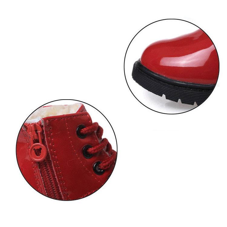 Children's Martin Boots Baby Winter Autumn Thick Plush Boots British Style Children Solid Color Casual Short Snow Boots