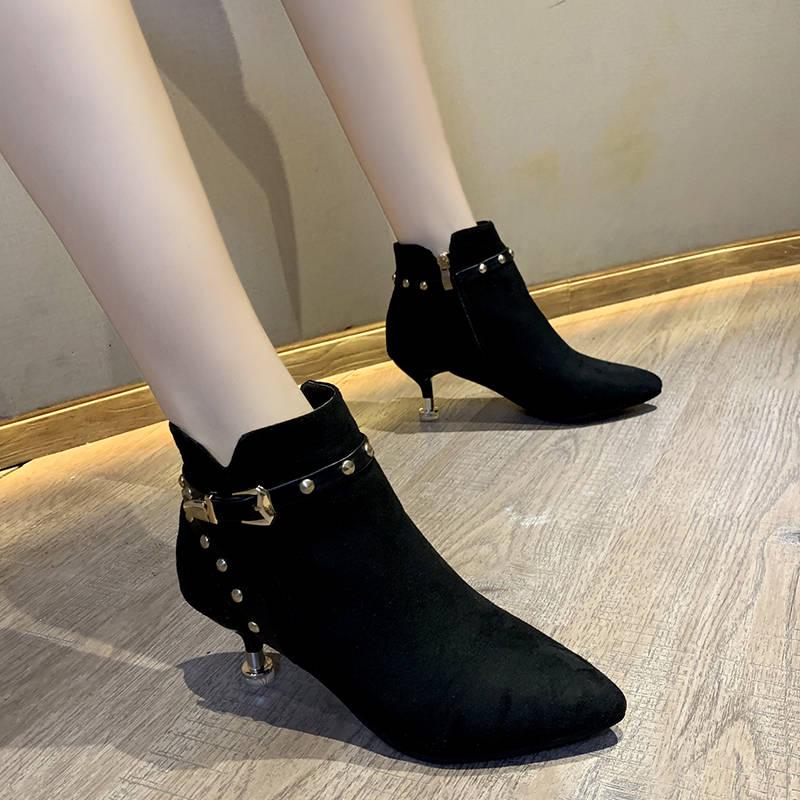 High Heels Boots Women Shoes Winter Autumn Women Boots cowboy Ankle Boots Sexy Pointed Toe bottes