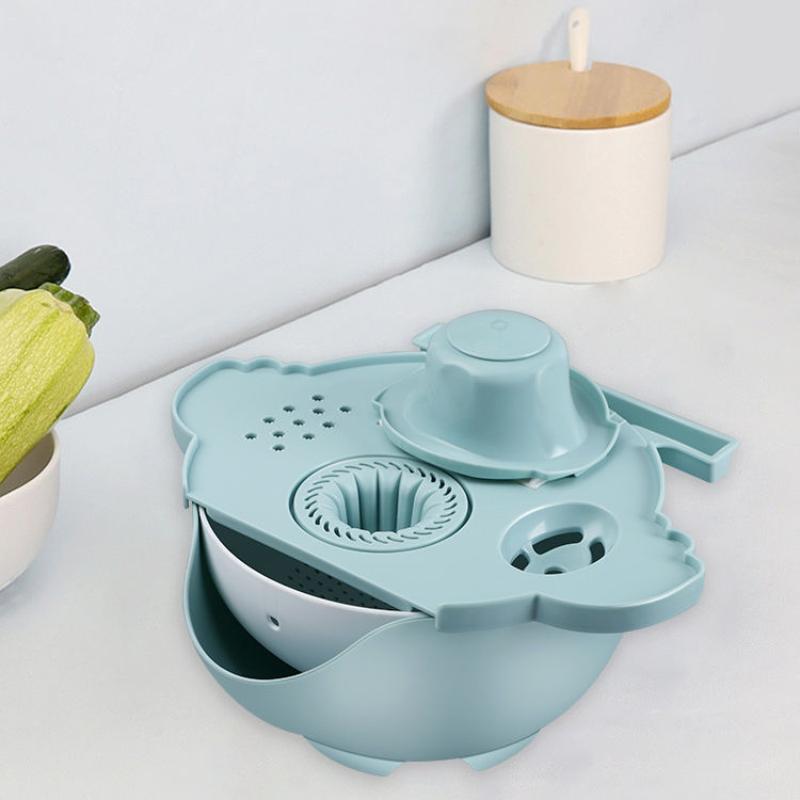 Multifunctional Vegetable Cutting Artifact Kitchen Supplies Household Wipe Potato Slicing Grating Vegetable Washing and Draining Basket