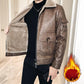 Winter Fur One Male Plus Velvet Thickening Slim Korean Handsome Jacket Trend PU Leather Lamb Fur Jacket Male