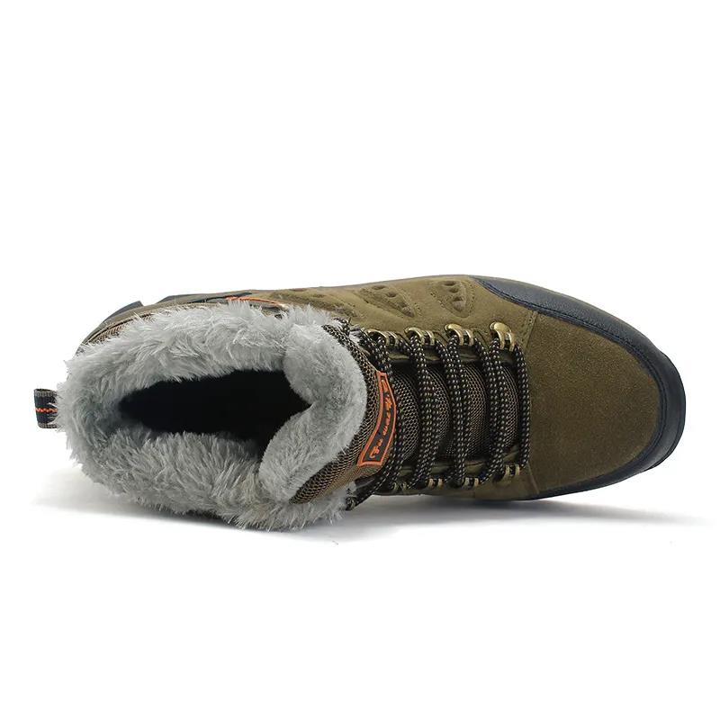 Men's Outdoor High-top Hiking Shoes Winter Plus Velvet Warm Snow Boots Waterproof Non-slip Wear-resistant Hiking Shoes