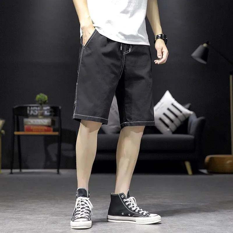 Retro Denim Shorts Men's Plus Fat Plus Size Beach Pants Summer Casual Five-point Pants