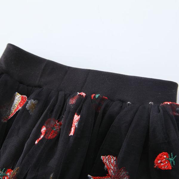 Children's Skirts Girl Baby Short Veil Lace Cute and Sweet Printed Embroidery Elastic Waist Princess Tutu A-line Skirt