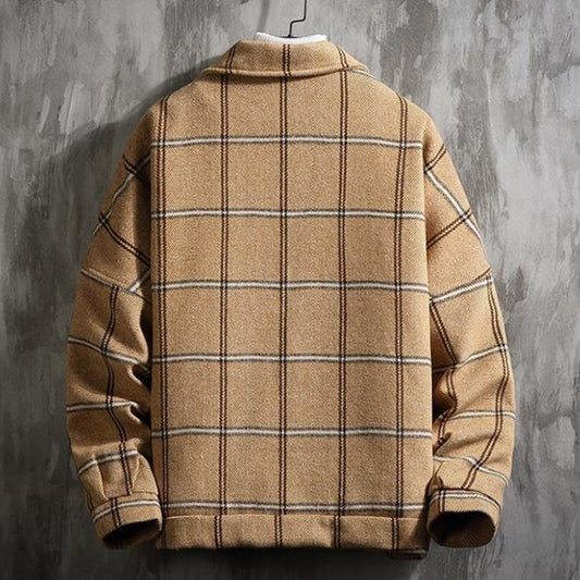 Cotton Thick Woolen Coat Men's Autumn and Winter Loose Korean Style Trendy Woolen Jackets