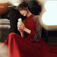 Evening Dress Host Popular Banquet Skirt Dress Waist Was Thinner Mid-length Female Spring and Summer