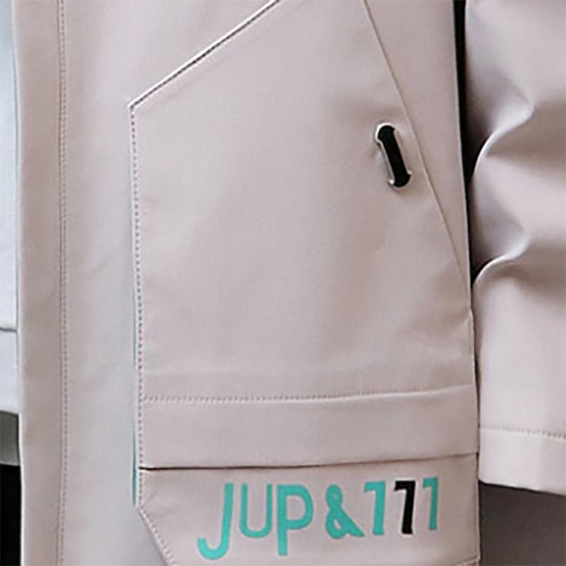 Men's Mid-length Windbreaker Youth Fashion Loose Warm Hooded Workwear Autumn Jacket
