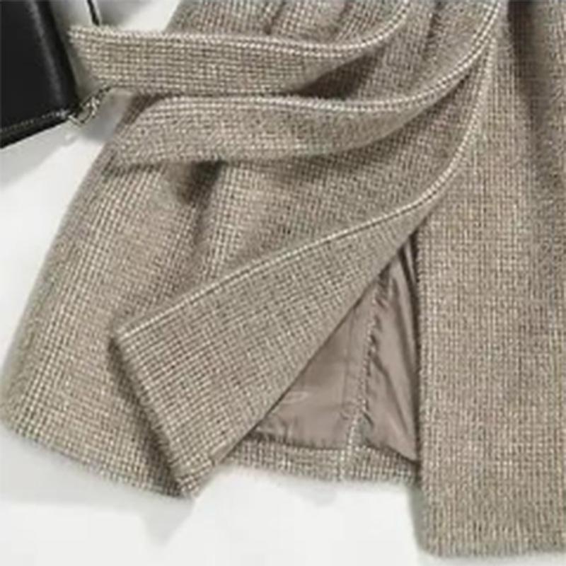 Woolen Coat Women's Trendy Ins Mid-length Autumn and Winter Korean Version Simple Warm Thickened Woolen Coat