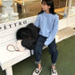 Girly Loose Skin-friendly Sweater Loose Solid Color Crew Neck Bottoming Knitwear ThickenTop