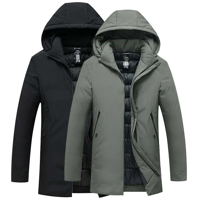 Men's Thickened Plus Size Autumn and Winter Cotton-padded Jacket Mid-length Jackets Quilted Jacket Down Cotton-padded Jacket Cold-proof Clothing