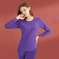 Women Winter Autumn Thermal Underwear Plus Velvet O-neck Tops Pants Female Tight Suit Thicken Windproof Soft Lining Long Sleeve High Elasticity Slim