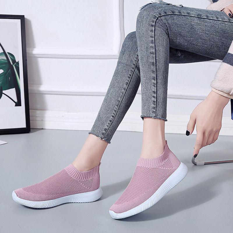 2020 Women Sneakers Fashion Socks Shoes Casual White Sneakers Summer Knitted Vulcanized Shoes Women Trainers Tenis Feminino