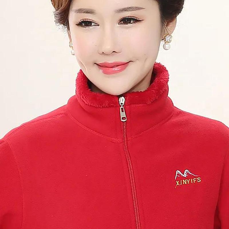 Ladies Double-sided Polar Fleece Jacket Fashion Winter Thickening and Warmth Short Stand-up Collar Jacket Suitable for Young and Middle-aged Women