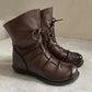 Handmade Pleated Martin Boots Cotton Boots Women's Leather Boots Top Layer Cowhide Comfortable Soft Sole Short Boots