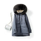 Large Natural Fox Fur Hooded Winter Jacket Women Duck Down Thick Parkas Warm Sash Tie Up Snow Coat