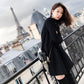 Hepburn little black dress autumn and winter loose thin doll skirt long sleeves long sweater skirt