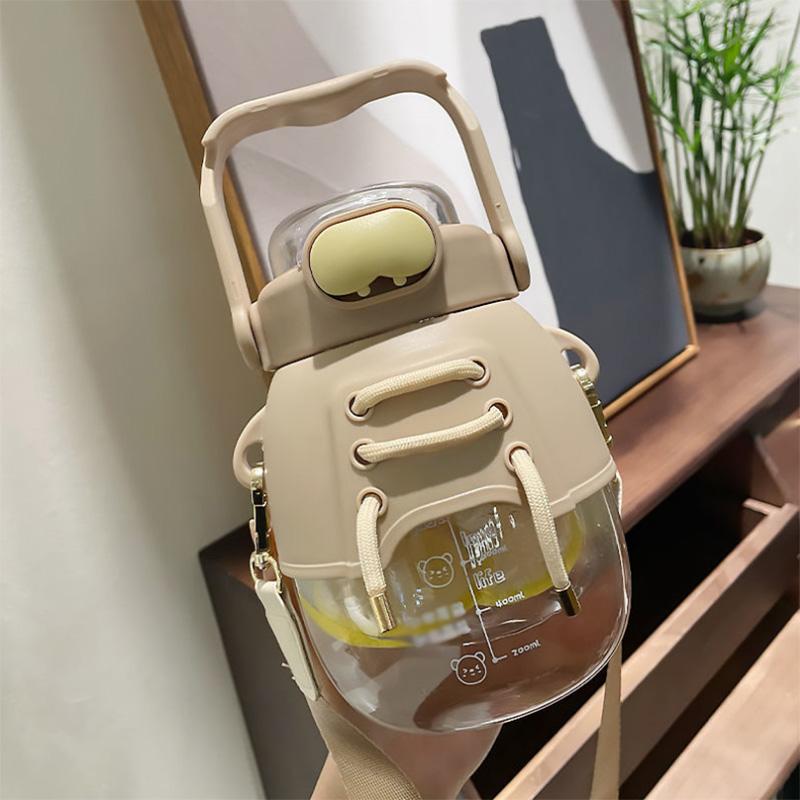 Water Cup Girls Large-capacity Design Sense Straw Summer Belly Kettle 1200 Ml High Temperature Water Bottle Cup