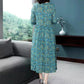 Women's Summer Dress Round Neck Skirt Women's Plus Size Mother Print Mid Length A-Line Skirt