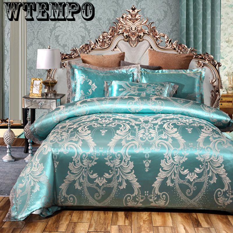 European Jacquard Cotton Four-piece Cotton Quilt Sheet Single Double Bedding 4 Sets