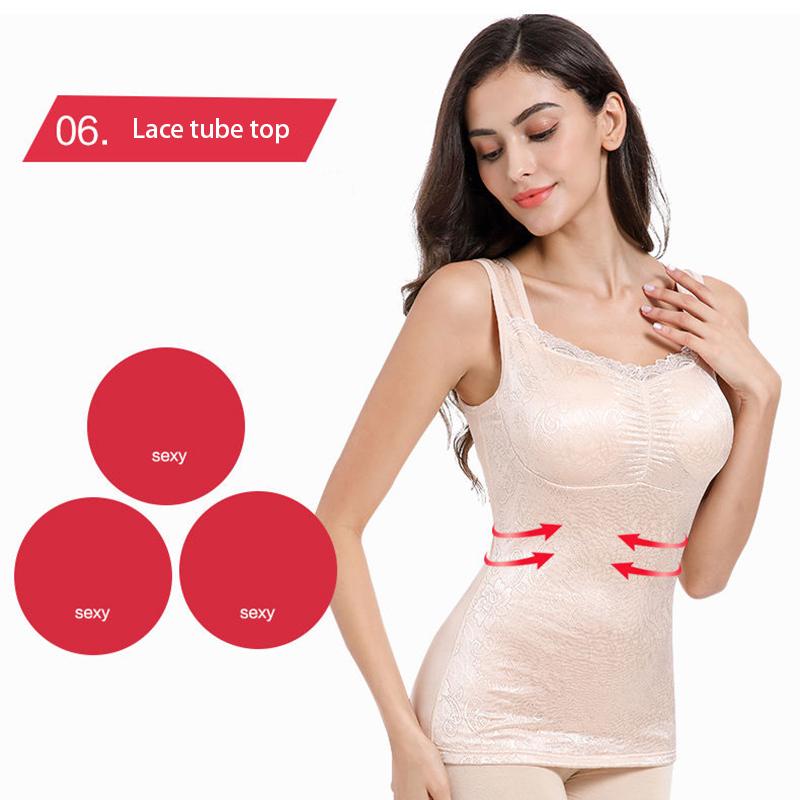 Women's Warm Vest Thickened Plus Velvet Body Sculpting Chest Support Autumn and Winter Cotton Thermal Underwear Tight-fitting Bottoming Shirt Vest Top