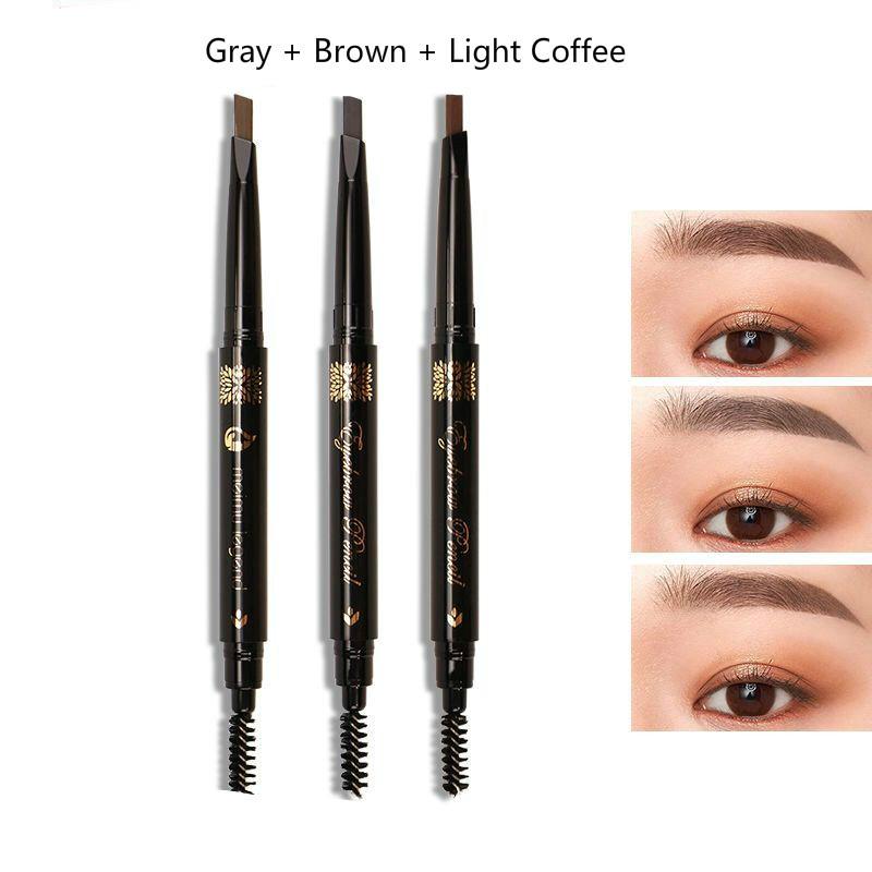 Double-head eyebrow pencil waterproof and sweat-proof natural long-lasting non-fading non-staining