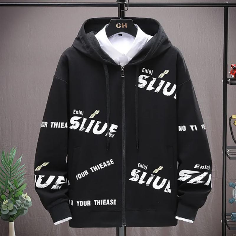 Jacket Sweater Cardigan Youth Men's Handsome and Versatile Hooded Trendy Sports Sweatshirts
