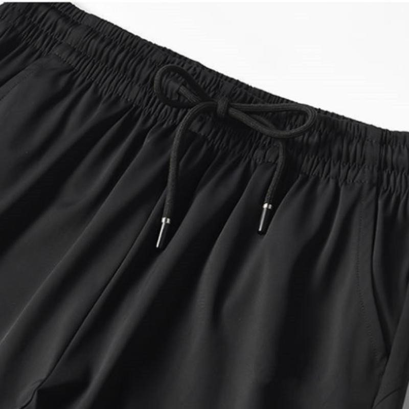 Summer Thin Ice Silk Pants Beam Foot Mosquito Pants Sports Pants Women's Black Loose and Thin High Waist Casual Harem Pants